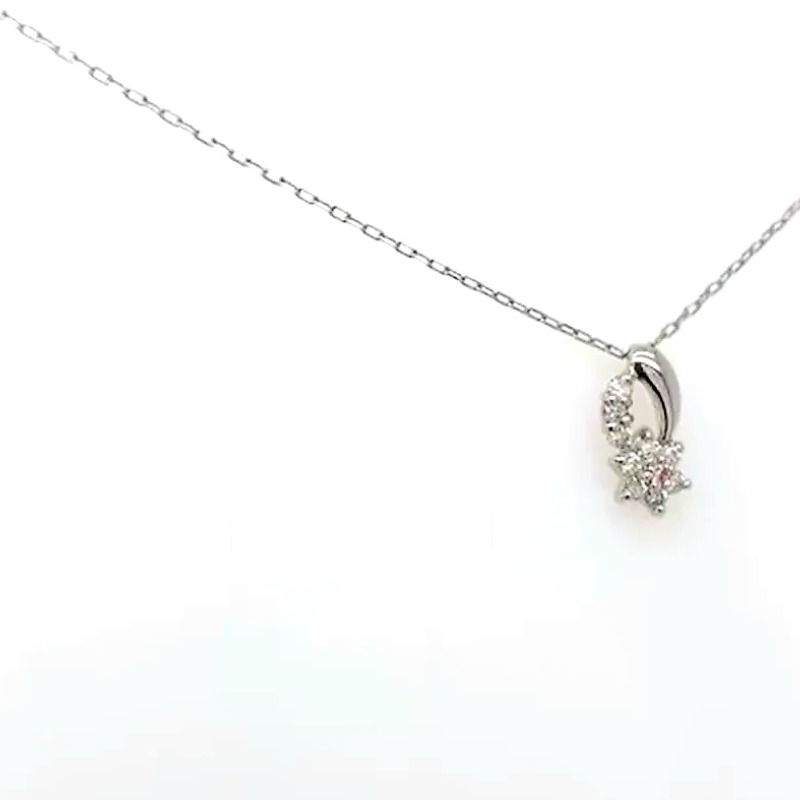 Platinum Necklace with Pink Diamonds