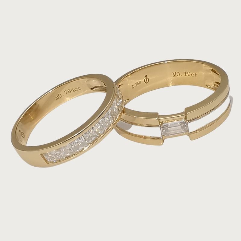 Moissanite Baguette Wedding Ring