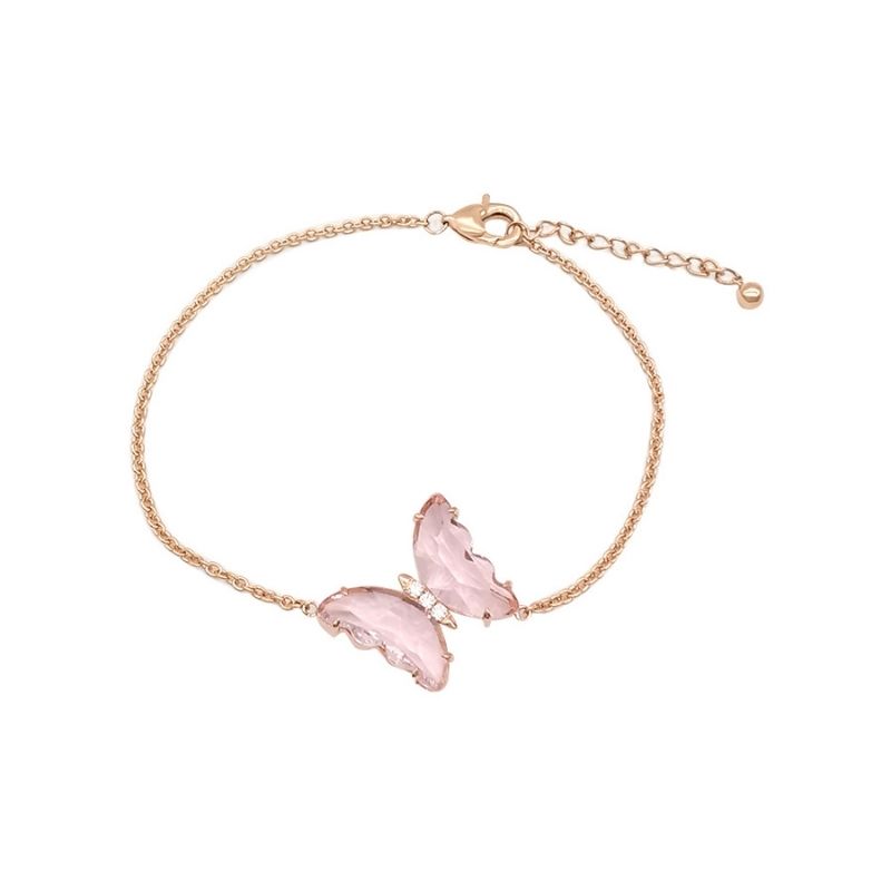 Gold Bracelet with Butterfly Charm