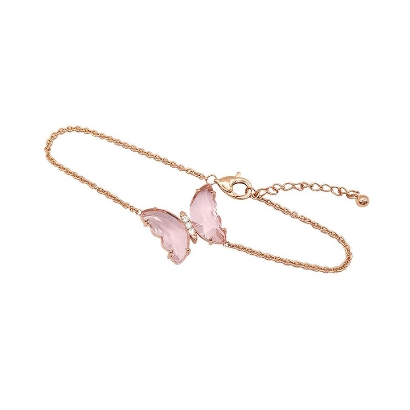 Pink Glass Butterfly Charm