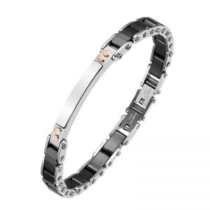 Trendy Stylish Black Quality Stainless Steel Bangles Bracelet For Men Charm